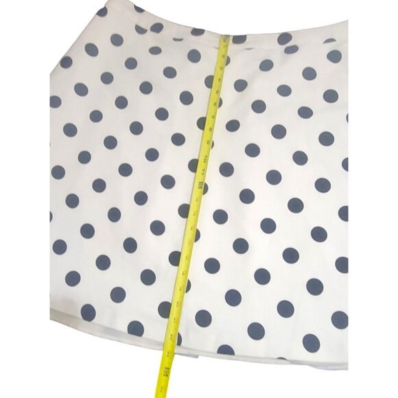 White Black Polkadot A-line Skirt 24W Retro Rockabilly Pockets Crinoline Lined - Picture 5 of 15